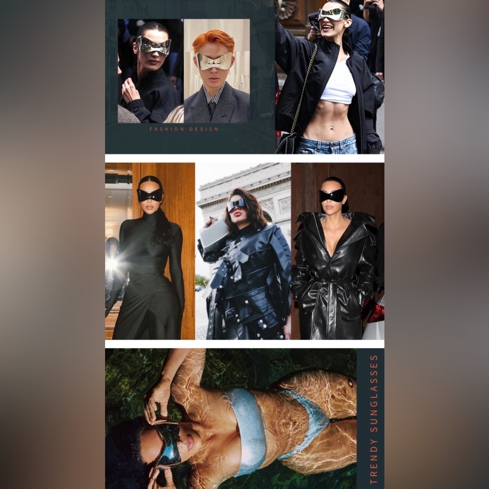 Oversized Futuristic Statement Sunglasses High Quality Sunglasses fashion frames - Picture 6 of 6